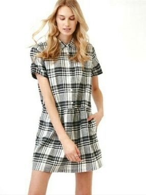 Roots Hartley Women's Plaid Short Sleeve Summer Dress Size S
